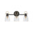 Easton Three-Light Bath Vanity Fixture w/ Clear Seedy Glass Shades-90546956