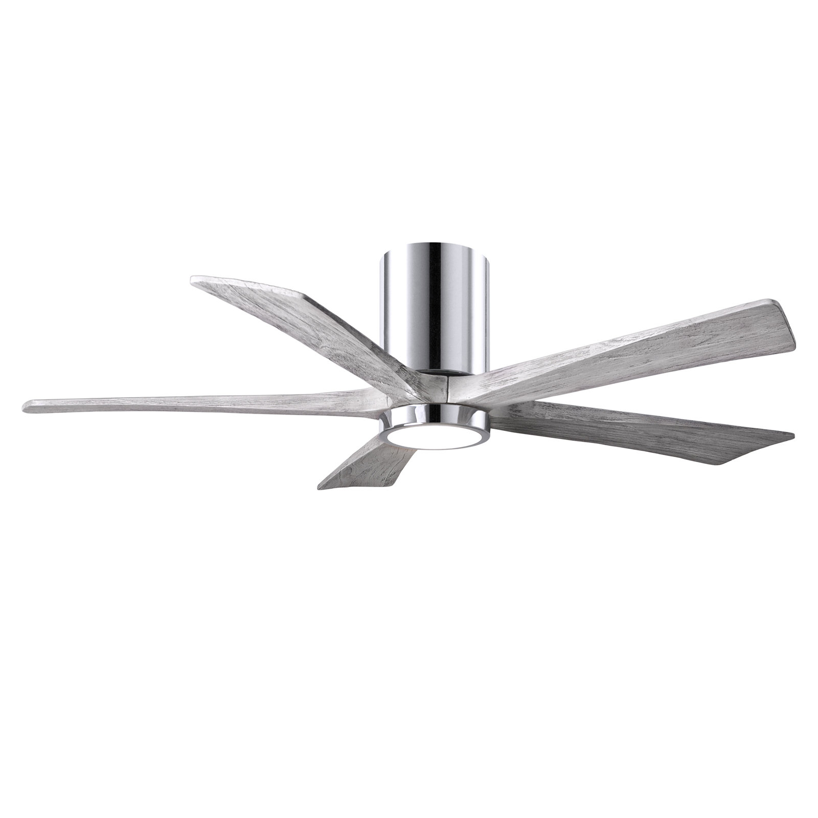 Irene 5 - Blade LED Ceiling Fan with Light Kit Included, Polished Chrome, Barn Wood Tone, 52"
