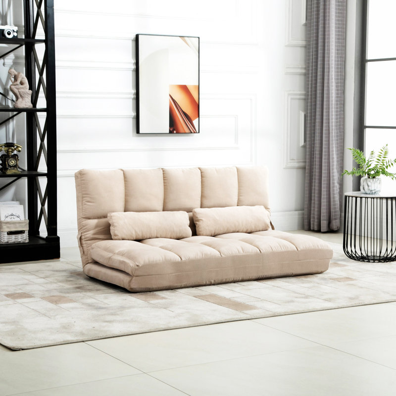 Fauteuil convertible, Polyester beige, H 23,5 po x l 51,3 po x P 28,8 po