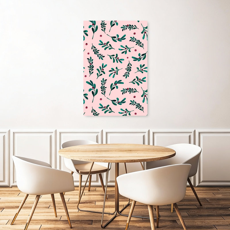 «Blush Berry Branches Delicate Elegant Organic Nature Plant», art mural, H 48 po x l 32 po