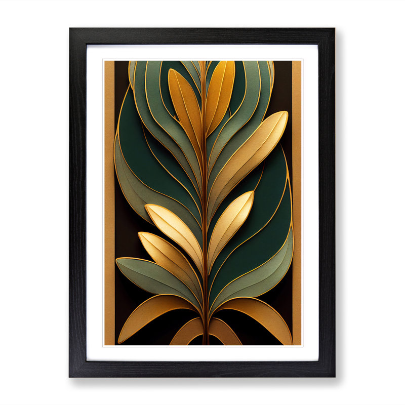 Leaves No.3 - Wall Art, Black Framed, 34cm H x 25cm W x 2cm D
