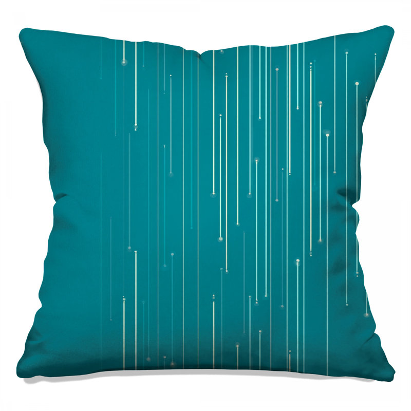 Coussin Lines, oreillers abstraits double face, Carré 20 po, Formes géométriques bleues
