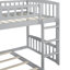 Lit simple au-dessus d'un lit superposé avec glissade et gris - Fabrication en bois de pin massif pour une durabilité intégrée qui rehausse le style de la chambre à coucher