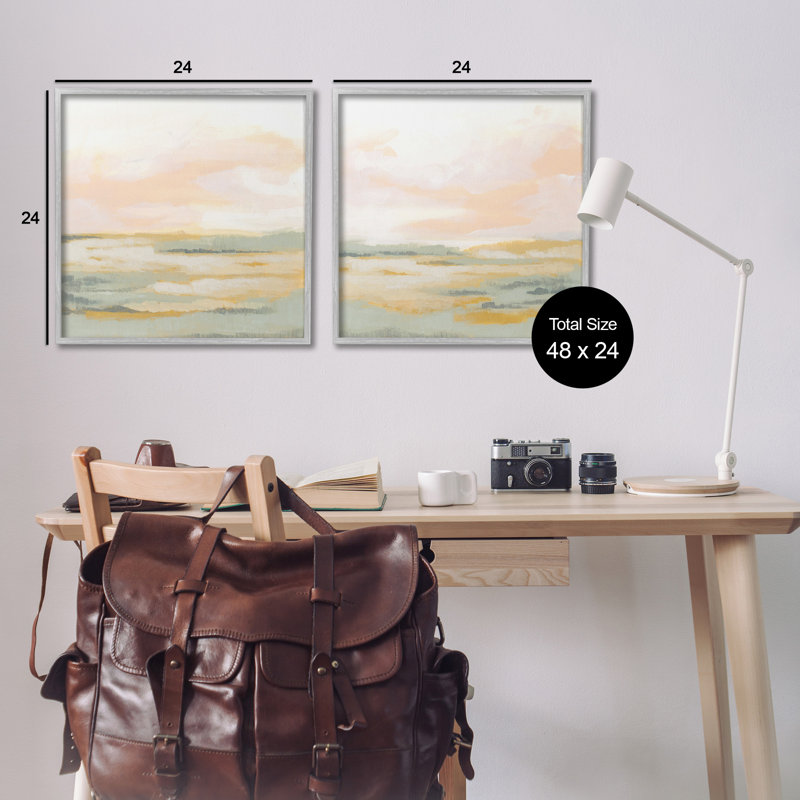 «Sunrise Sky Abstraction Single Photo Frame» par June Erica Vess, 2 pièces sur toile, Estampe numérique Farmhouse