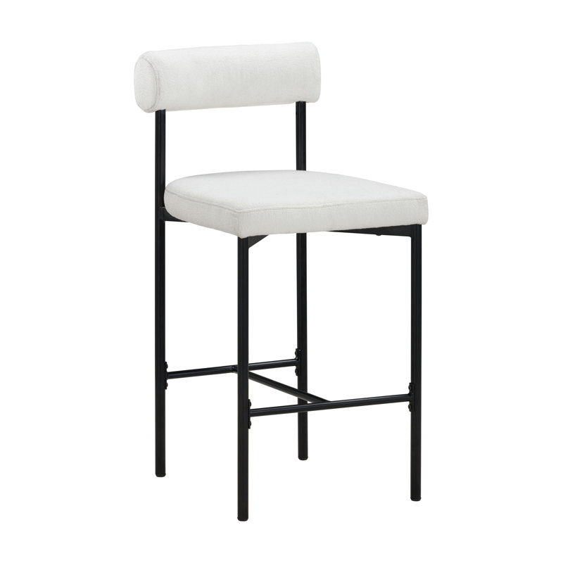 Dahlia Stool, Petit tabouret (siège d'une hauteur de 19 po), Crème / Boucle, 1