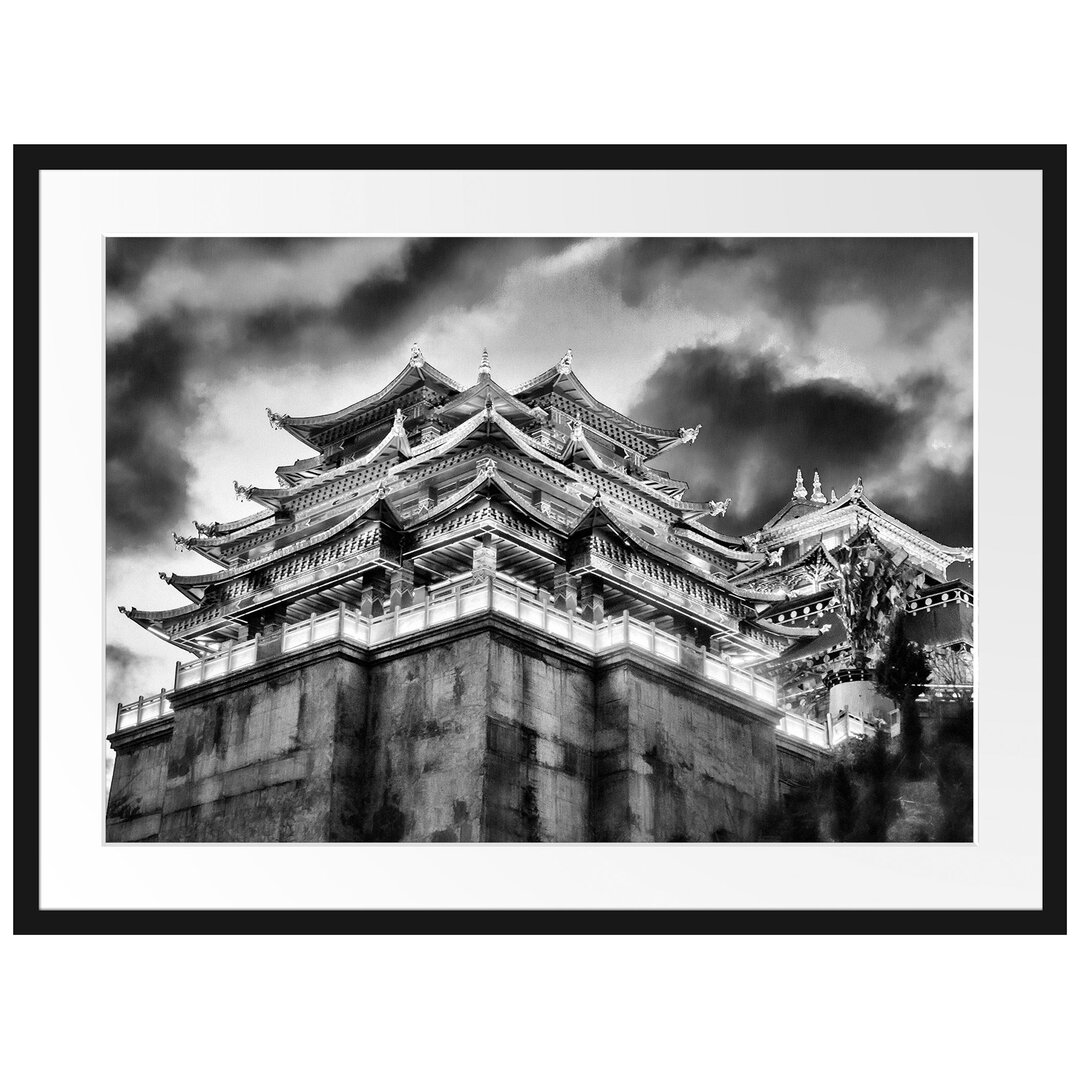 Gerahmtes Poster Leuchtender Tempel in China