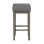 Ensemble de 2 tabourets de bar en similicuir transitionnel gris de 29 po, structure en bois massif au fini gris antique-1211978690-1211978692