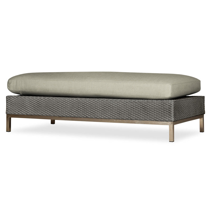 Elements Outdoor Ottoman, Pewter, Demo Oatmeal