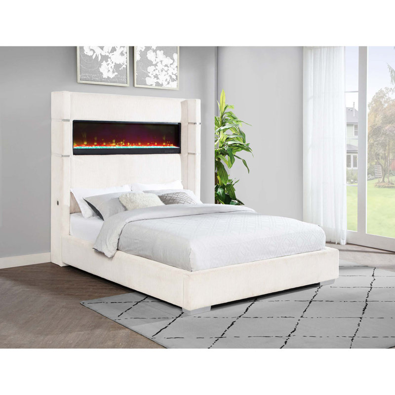 Judah Upholstered Queen Flame Visualizer Bed