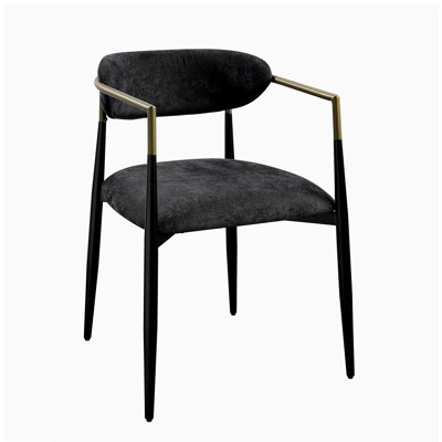 Jaramillo Black Velvet & Black Painted Edge Chair (Set of 2)