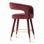 Tabourets de bar rembourrés en velours à hauteur de comptoir avec repose-pieds doré, chaises de bar pour îlot de cuisine d'une hauteur de 24 po-1425183351