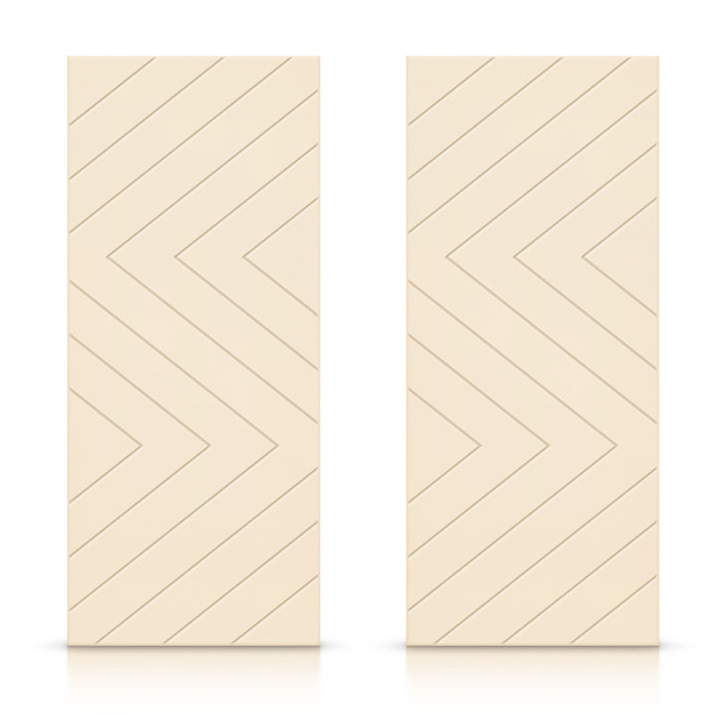 Portes de placard coulissantes à panneaux, Beige, 72 po x 96 po