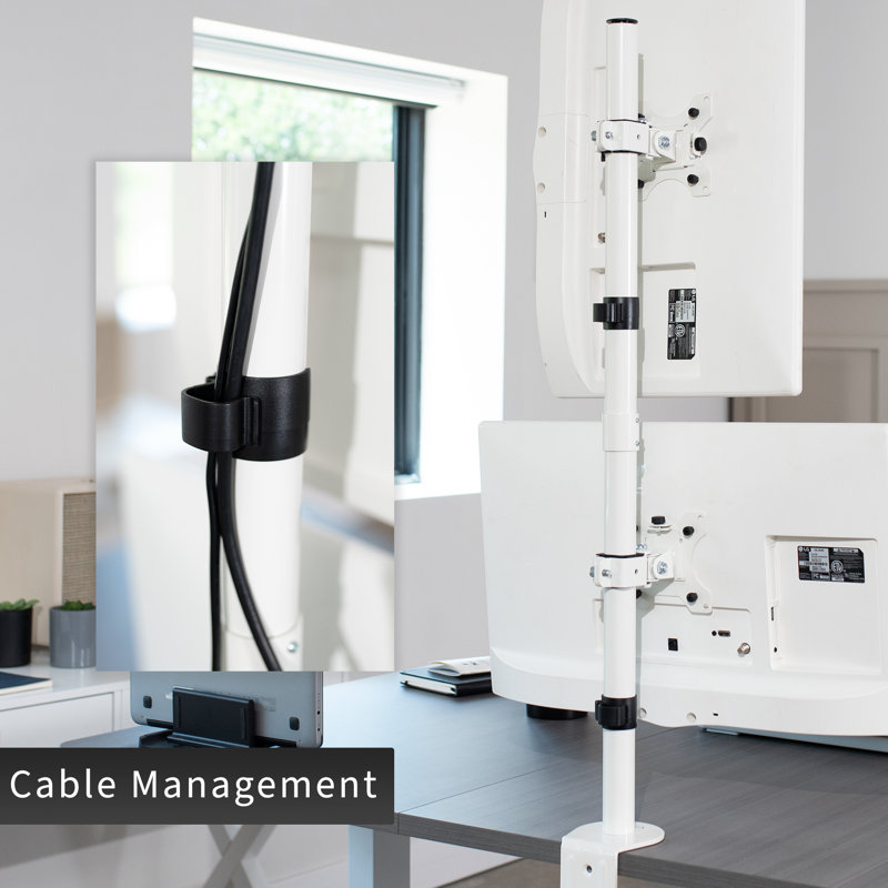 VIVO Dual Vertical Monitor Mount, Black