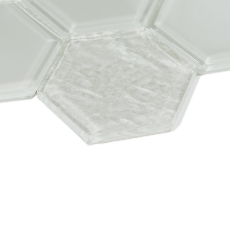 Carreau de mosaïque hexagonal gris verre 3 "x 3" Touch