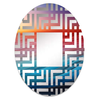Sunset Beach Horizon Hue I - Miroir décoratif labyrinthe | Ovale