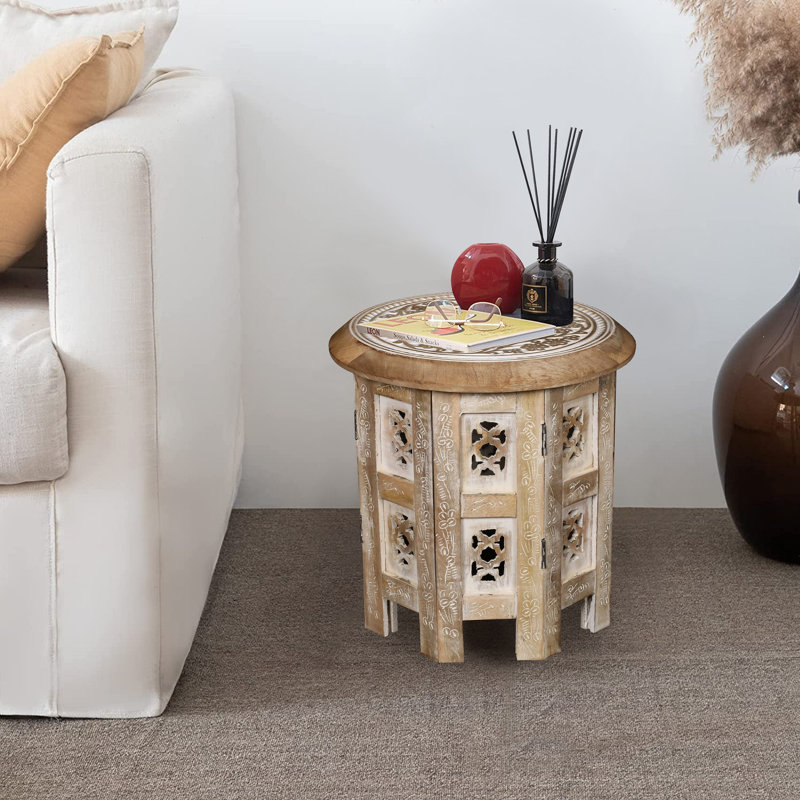 Abbeyville Frame End Table, 30cm H x 30cm W x 30cm D, Beige