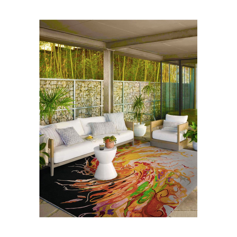 Tapis décoratif feu, Sous-tapis rectangulaire de 3 pi 3 po x 4 pi 11 po