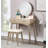 Contemporary Wood Vanity and Stool Set-1817994477