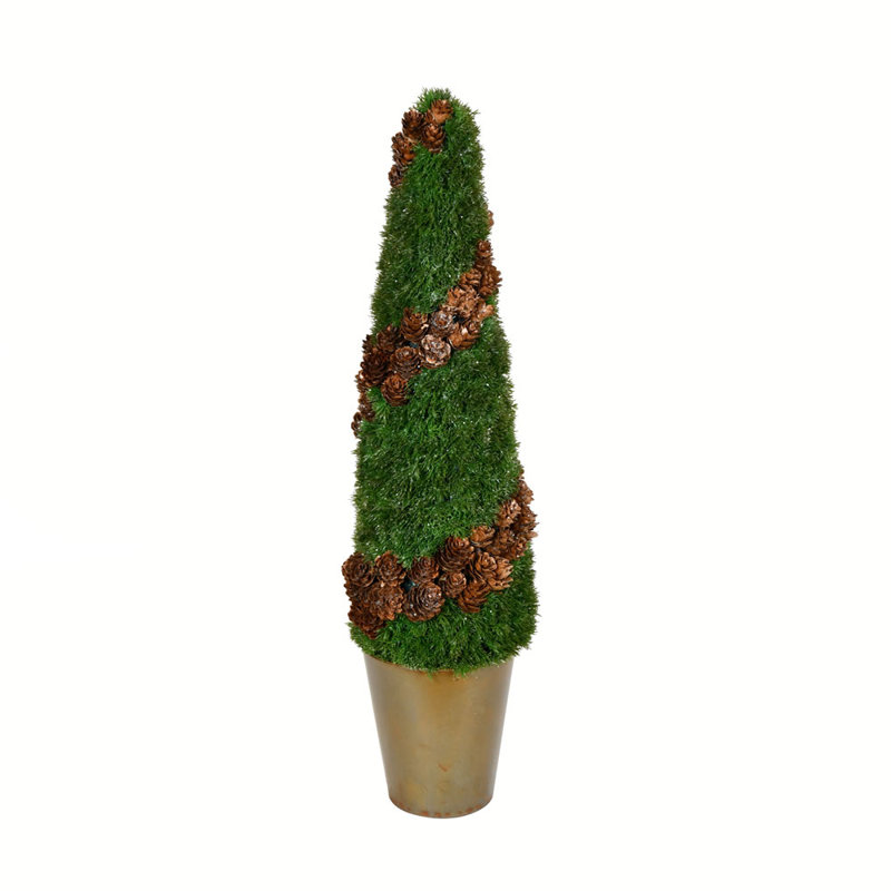 Cèdre artificiel en forme de pomme de pin, H 24 po x l 6 po x P 6 po