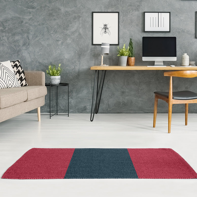 Tapis à rayures de football de couleur rouge houston, Rectangle 4 pi x 6 pi