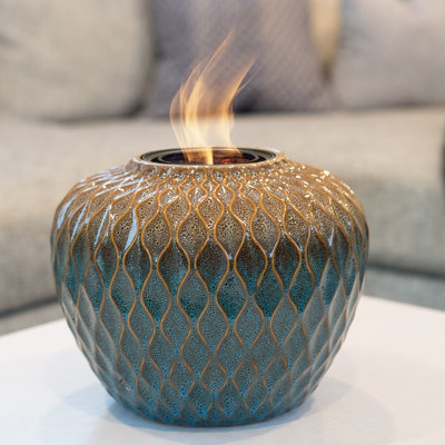 EchoFlame Ceramic Gel Fuel Outdoor Tabletop Fireplace