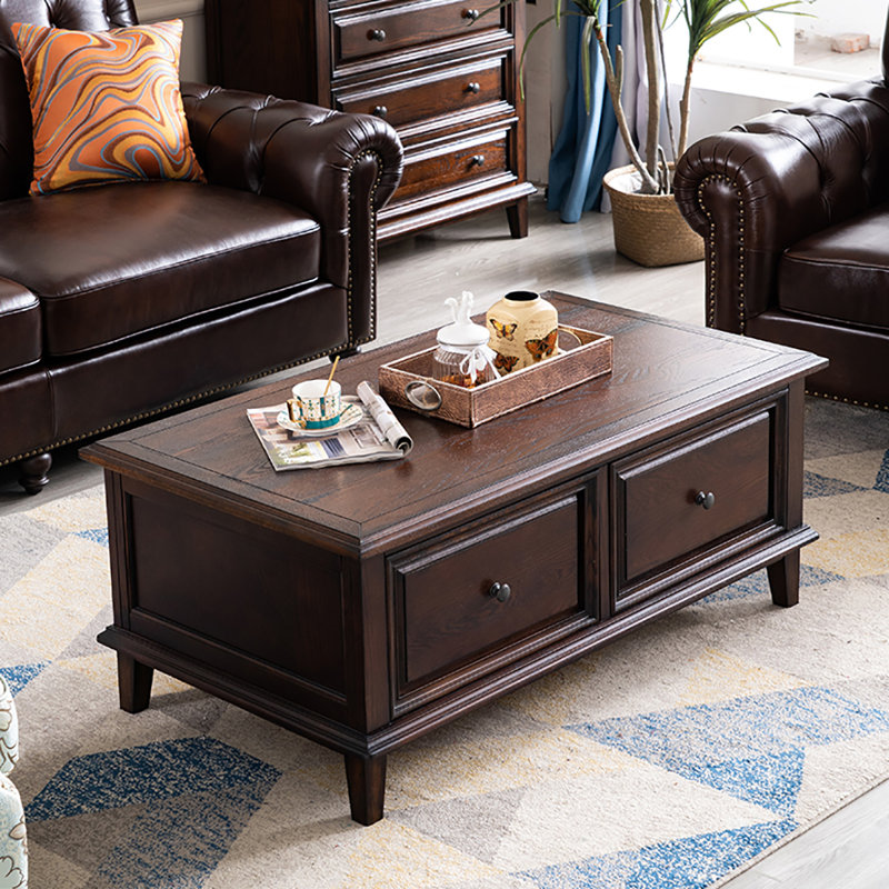 American double-sided four-drawer end table