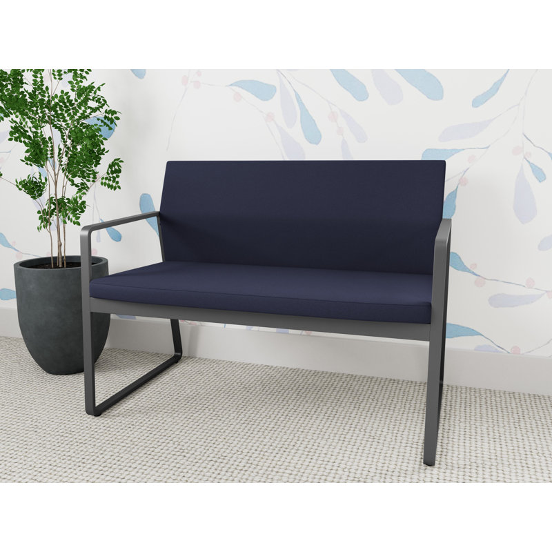 Causeuse Gansett, Charbon de bois, Portes ouvertes en tissu bleu marine