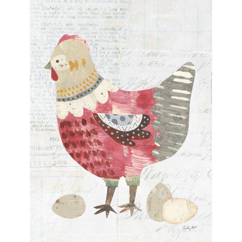 Armarni " Patchwork Chickens IV ", 16" H x 12" W  