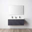 Ensemble de meuble-lavabo double mural 48 po avec lavabo en acrylique Annalisse - devant cannelé, tiroirs à fermeture en douceur-409846582