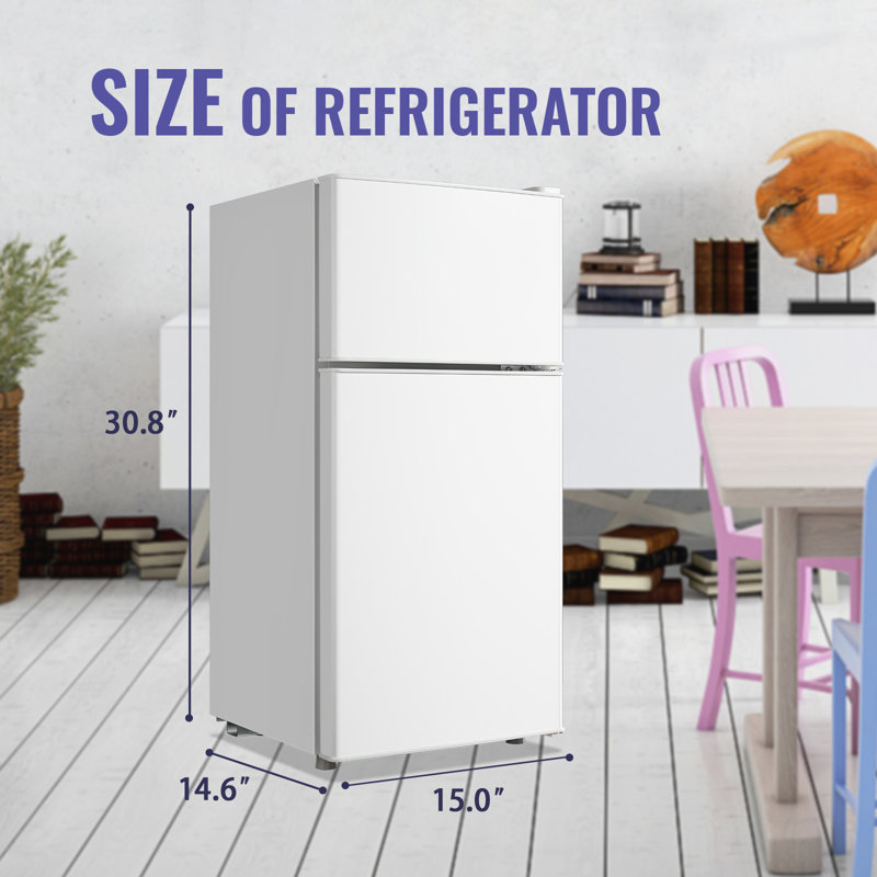 DEMULLER Arcticfresh Storage Suite 2.4 Cubic Feet Freestanding Mini Fridge with Freezer, White