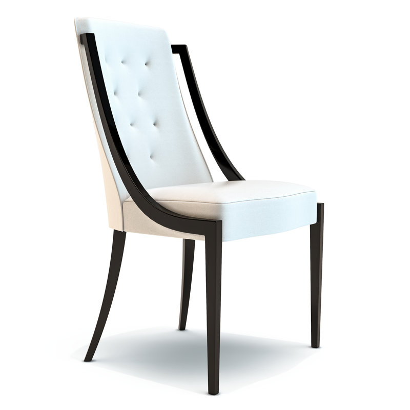 Chaise Volari, Blanc, Noir laqué