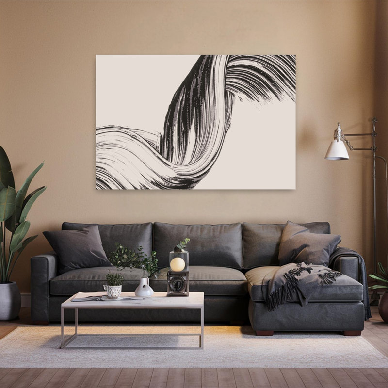 Art abstrait brossé 2, H 40 po x l 60 po