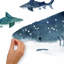 Décalcomanies murales pour le requin et le colle géante
