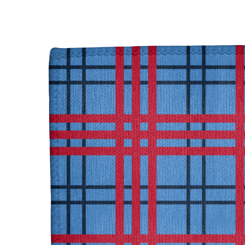 Tapis à carreaux bleu, Tapis de couloir 2 pi 6 po x 8 pi