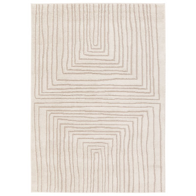 Quillan Ivory Beige Striped Rug