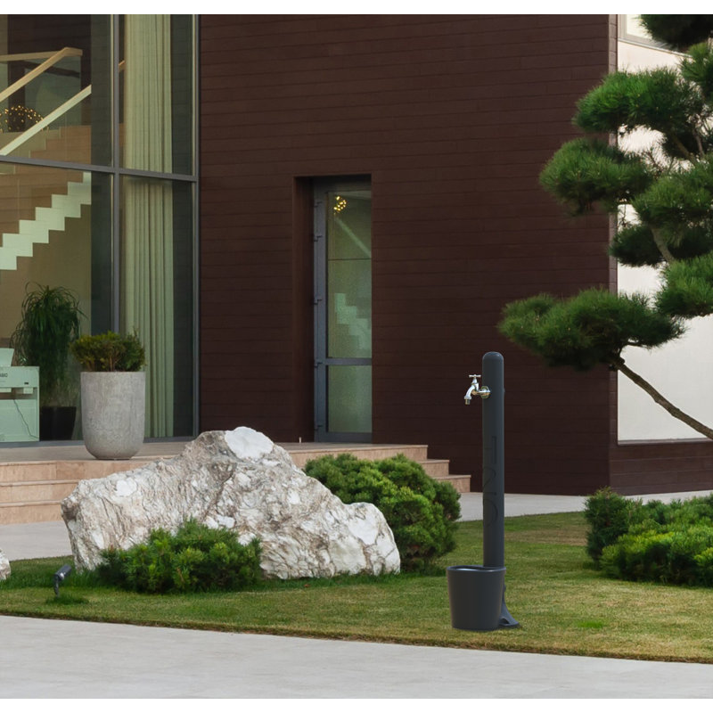 Acrylic Column Fountain, 100cm H x 28cm W x 37cm D, Anthracite