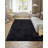 Indoor Plush Area Rugs, 8 x 10 ft Soft Plush Carpet, Furry Shag Area Rugs for Living Room, Bedroom, Sunroom, Modern Home Decor Aesthetic, Non-Shedding, Non-Woven, Slip-Resistant, Black