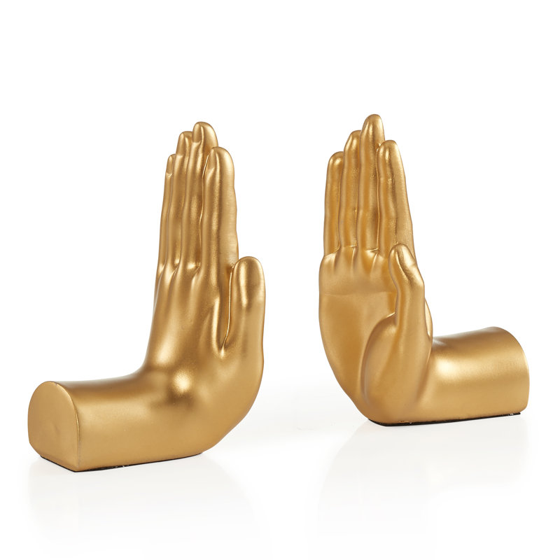 Modern & Contemporary Resin Non-Skid Bookends, Gold