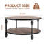 Table basse circulaire en bois avec pieds en métal robustes, table basse ronde pour le salon-1242582539