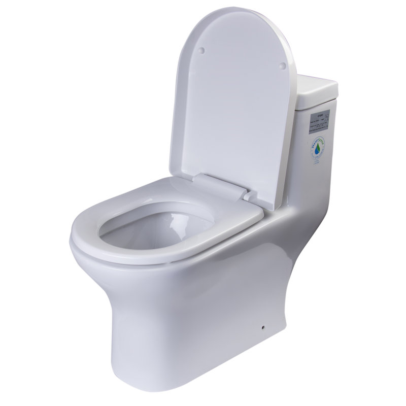 Toilette allongée une pièce à double chasse en céramique (siège inclus)