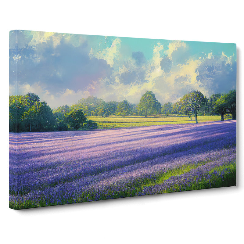 Unforgettable Bluebell Field - Wrapped Canvas Painting, 40cm H x 60cm W x 3cm D