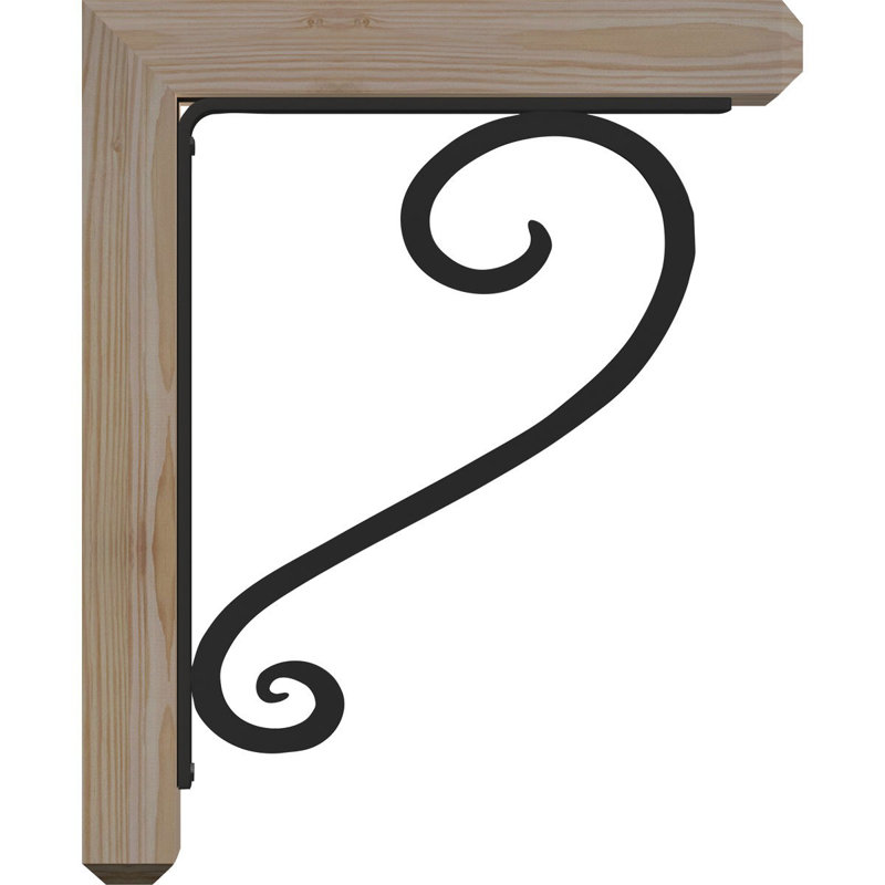 Edwards Single Brace Craftsman Ironcrest Bracket, 23"H x 20"D, 4"W x 4"T Douglas Fir (Rough Sawn)