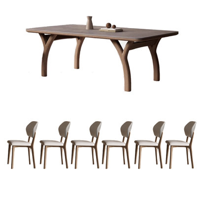 Sintered stone ash gray dining table set