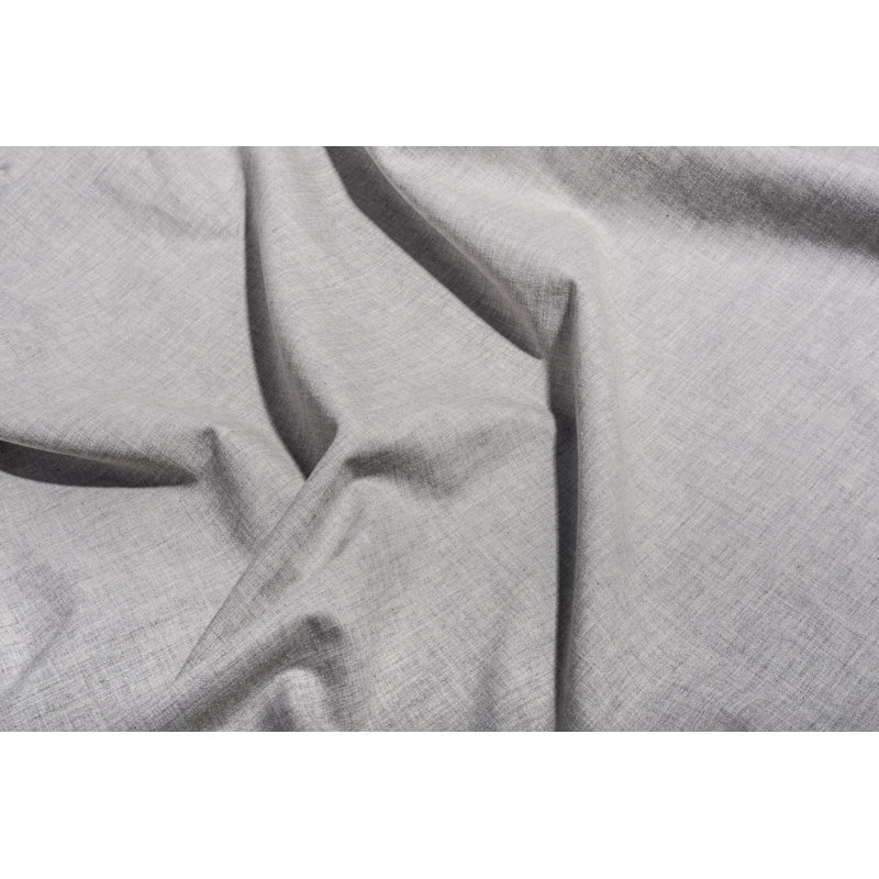 Cotton Percale Solid Colour Duvet Cover, Queen Duvet Cover + 2 Shams, Light Grey