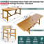 Ensemble de salle à manger 7 pièces pour patio avec table extensible rectangulaire et 6 chaises tissées à la main, trou de parasol 2 po et ensemble de mobilier d'extérieur résistant aux intempéries pour 6 - Naturel