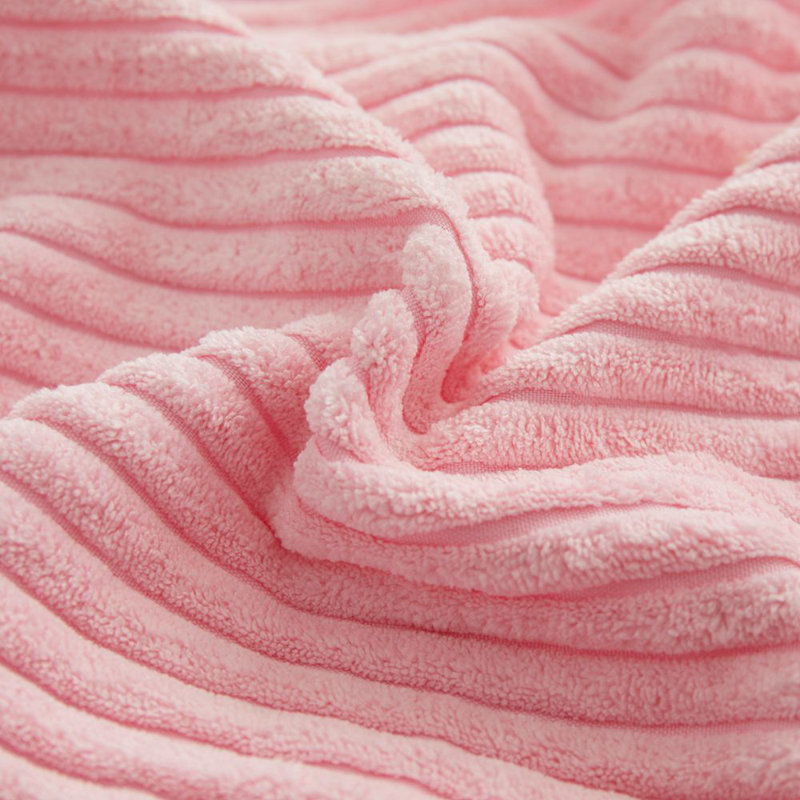 (Covers With Inserts) Set of 2 Corduroy Reversible Throw Pillows, Pink