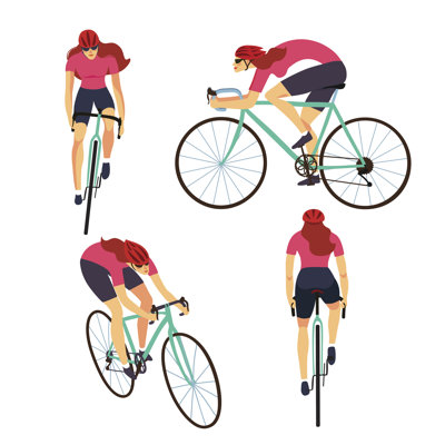 Road Road Biker Set par Shtonado - Impression sur toile tendue
