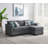 Bevis Upholstered Sleeper Sectional Chaise Sofa Grey-1470274537