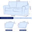 2 Seater Stretch Separate Box Cushion Loveseat Slipcover-2082663148