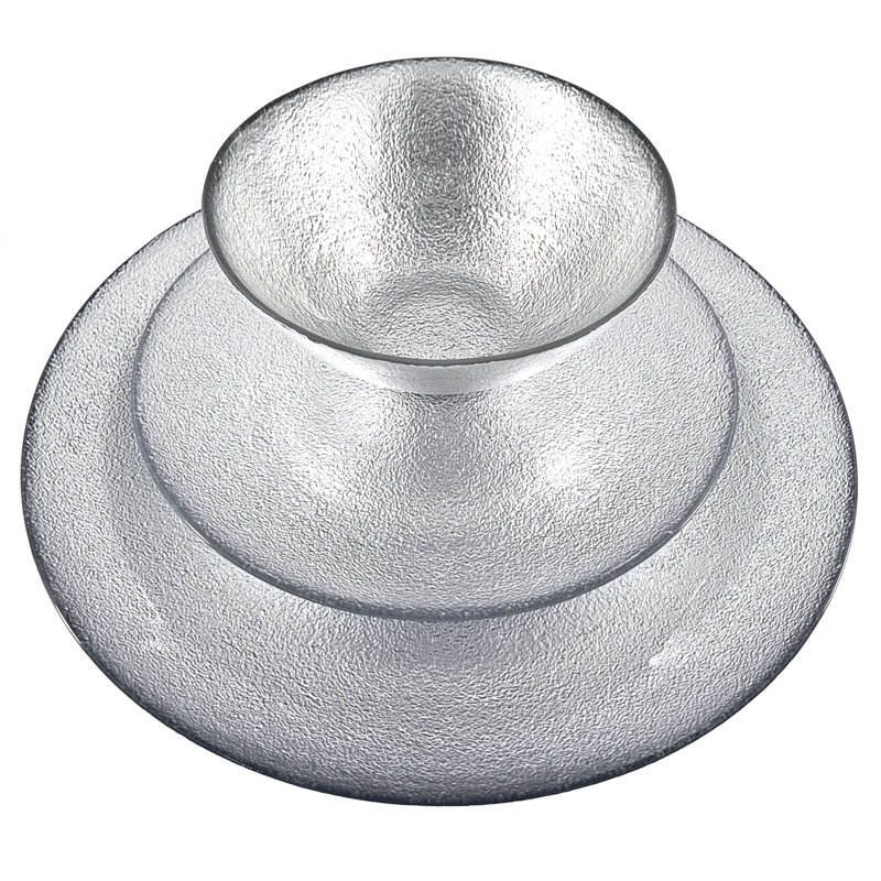 Silver Gilded Glass Dinnerware Set - Service for 4